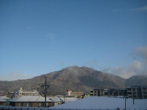 外は雪景色